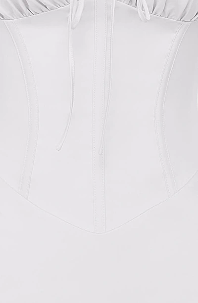 House Of Cb Carlotta Corset Bodice Cotton Blend Cocktail Dress In White