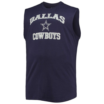 Shop Profile Navy Dallas Cowboys Big & Tall Muscle Tank Top
