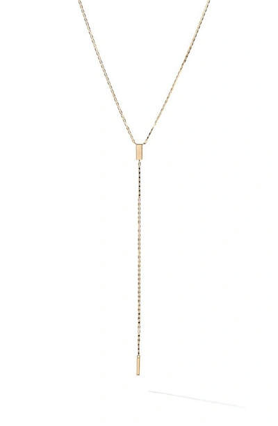 Shop Lana Petite Malibu Tag Lariat Necklace In Yellow Gold