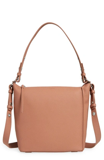 Shop Allsaints Kita Leather Shoulder/crossbody Bag In Terracotta Pink