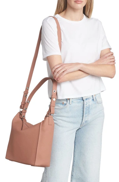 Shop Allsaints Kita Leather Shoulder/crossbody Bag In Terracotta Pink