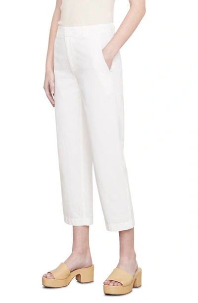 Shop Vince Washed Cotton Crop Pants In Off White