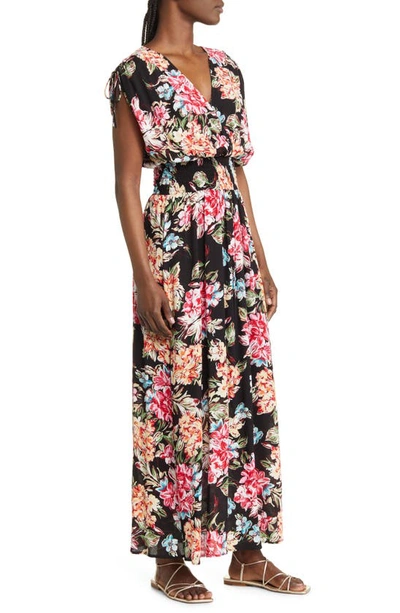 Shop Fraiche By J Kara Floral Smocked Waist Maxi Dress