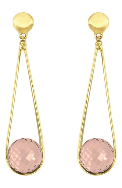 Shop Dean Davidson Mini Ipanema Drop Earrings In Morganite/ Gold