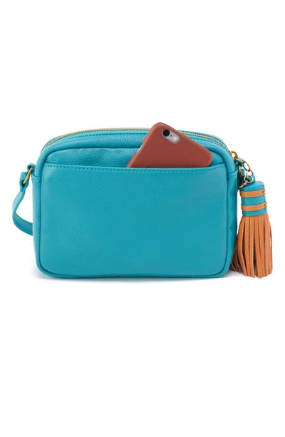 Shop Hobo Small Renny Leather Crossbody Bag In Aqua