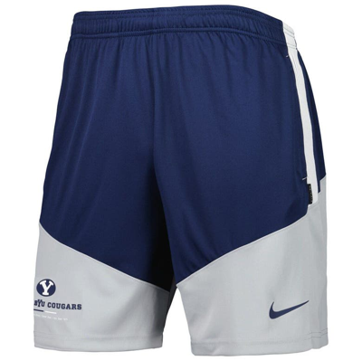 Shop Nike Navy/gray Byu Cougars Performance Player Shorts