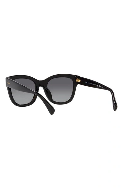 Shop Ralph 52mm Gradient Polarized Oval Sunglasses In Shiny Black