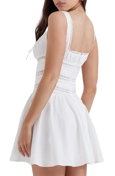 House Of Cb Lace Trim Minidress In White