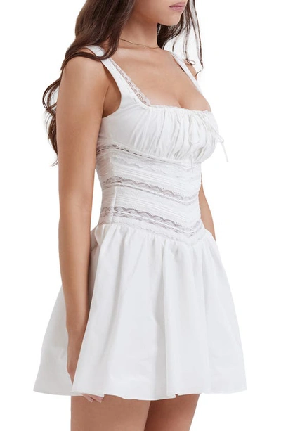 House Of Cb Lace Trim Minidress In White