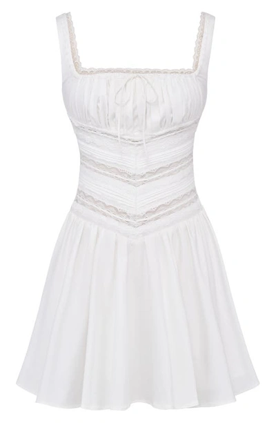 House Of Cb Lace Trim Minidress In White