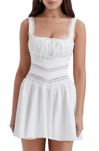 House Of Cb Lace Trim Minidress In White