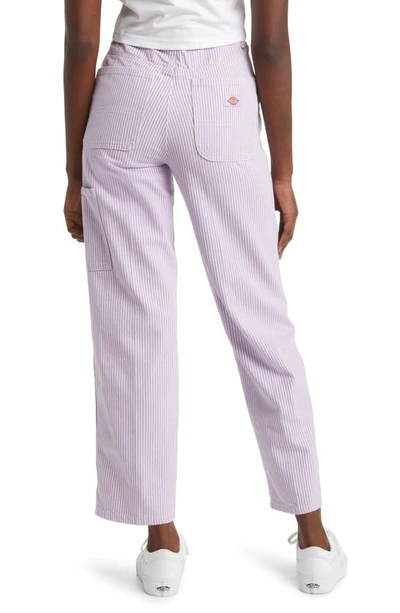 Shop Dickies Hickory Stripe Cotton Twill Pants In Purple Rose