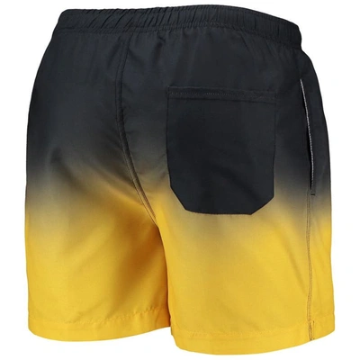 Shop Foco Black/gold Pittsburgh Steelers Retro Dip-dye Swim Shorts