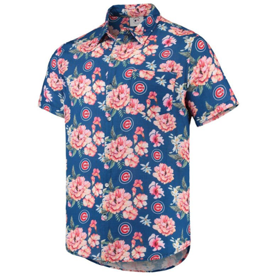 Shop Foco Royal Chicago Cubs Floral Linen Button-up Shirt
