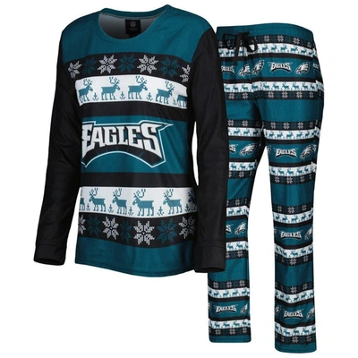 Shop Foco Midnight Green Philadelphia Eagles Holiday Ugly Pajama Set