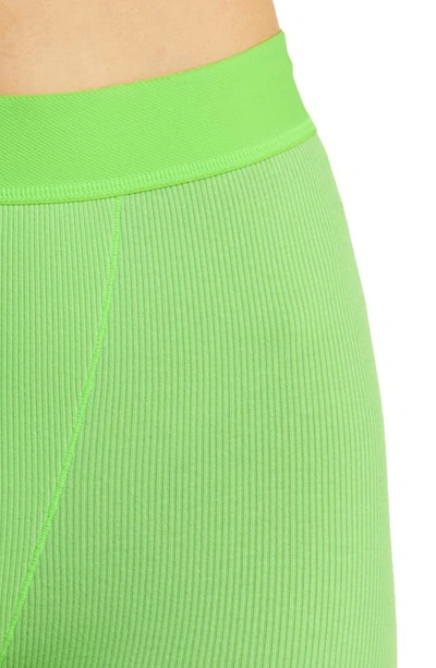 Shop Skims Cotton Rib Boxers In Neon Green