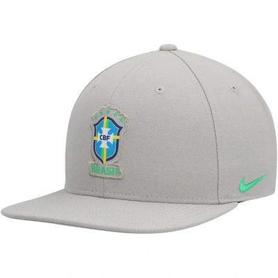 Shop Nike Gray Brazil National Team Pro Snapback Hat