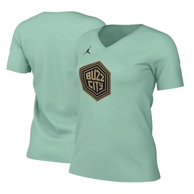 Shop Nike Mint Charlotte Hornets 2022/23 City Edition Essential V-neck T-shirt