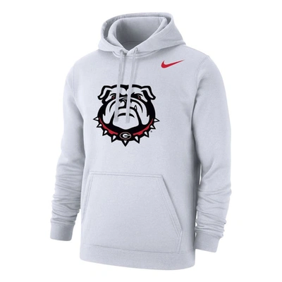 Shop Nike White Georgia Bulldogs Logo Club Pullover Hoodie