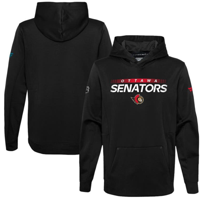 Shop Fanatics Youth  Branded Black Ottawa Senators Authentic Pro Pullover Hoodie
