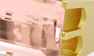 Shop Dean Davidson Baguette-cut Simulated Stone Castle Ring In Morganite/ Gold