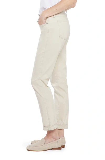Nydj Margot Cuffed High Rise Girlfriend Jeans In Feather In Feather