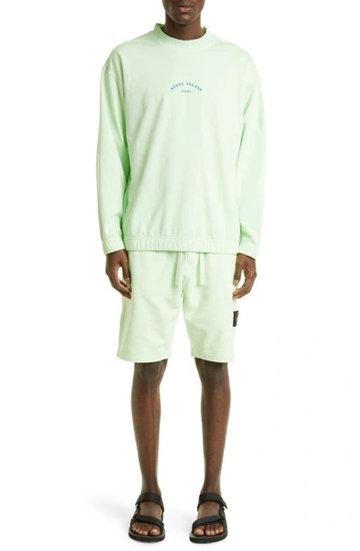 Shop Stone Island Cotton Fleece Cargo Sweat Shorts In Light Green