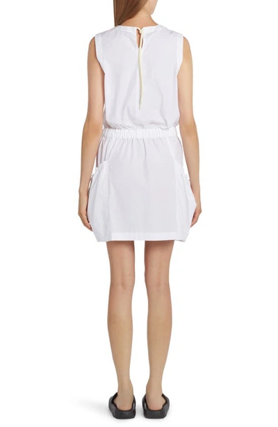 Shop Moncler Cotton Poplin Minidress In White