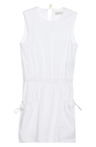 Shop Moncler Cotton Poplin Minidress In White