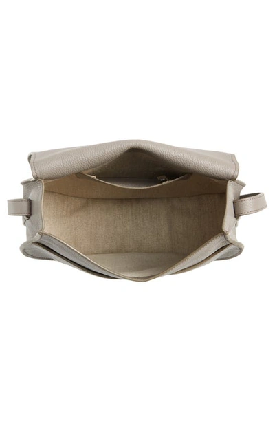 Shop Chloé Medium Marcie Leather Crossbody Bag In Cashmere Grey Gold Hardware