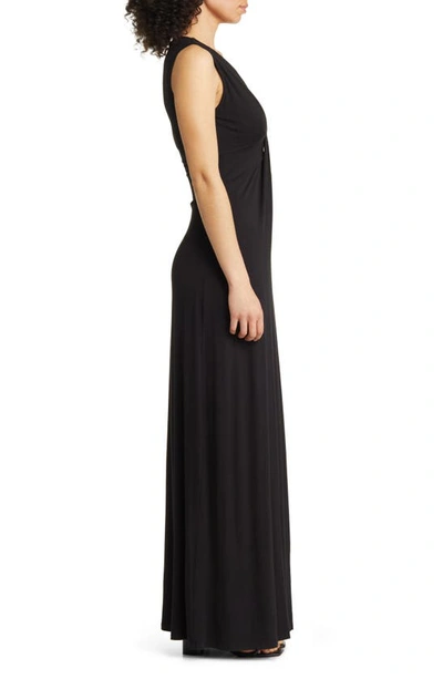 Shop Fraiche By J Deep V-neck Maxi Dress In Black