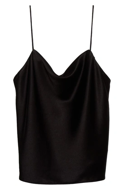 Alice And Olivia Harmon Womens Satin Drapey Blouse In Black