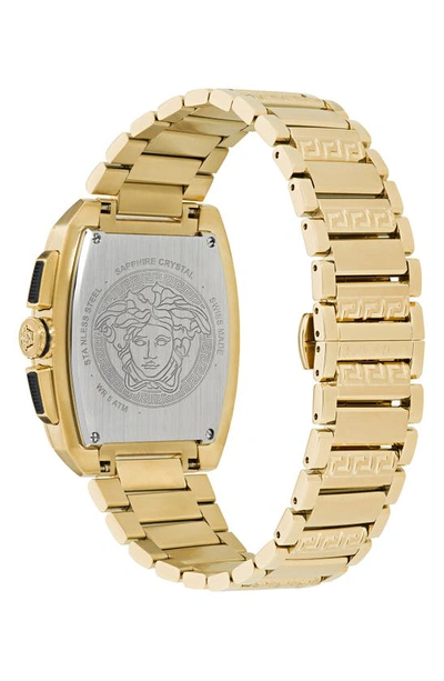 Shop Versace Dominus Chronograph Bracelet Watch, 42mm In Ip Yellow Gold