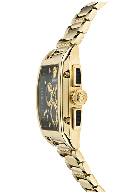 Men's Swiss Chronograph Dominus Gold Ion Plated Bracelet Watch 42x50mm In  Ip Yellow Gold