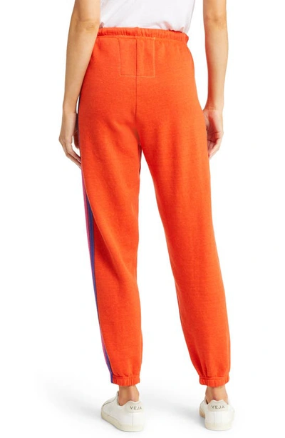 Shop Aviator Nation Stripe Sweatpants In Orange/ Yellow Purple