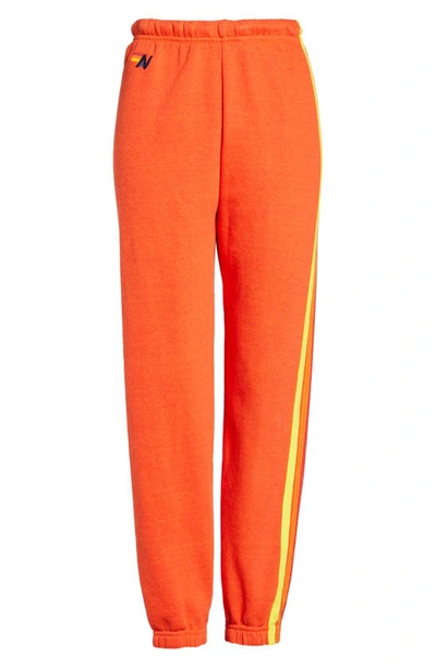 Shop Aviator Nation Stripe Sweatpants In Orange/ Yellow Purple