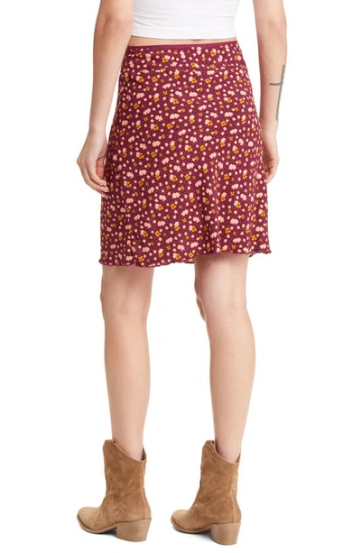 Shop Free People Irl Floral Skirt In Plum Combo