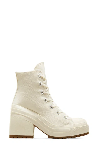 Converse Chuck 70 De Luxe Block Heel Sneaker In Egret/ Egret/ Egret