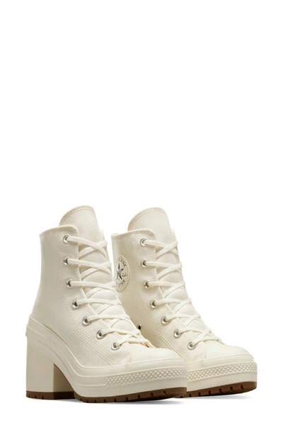 Converse Chuck 70 De Luxe Block Heel Sneaker In Egret/ Egret/ Egret