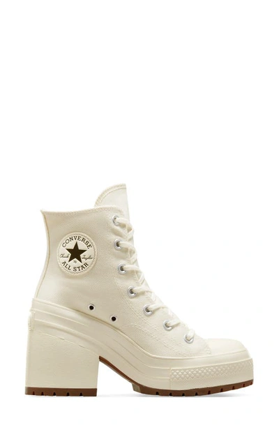 Converse Chuck 70 De Luxe Block Heel Sneaker In Egret/ Egret/ Egret