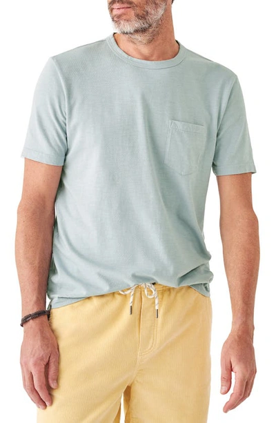 Shop Faherty Sunwashed Pocket Organic Cotton T-shirt In Blue Breeze