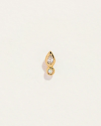 Piercing Bezel Pear Stud In Gold