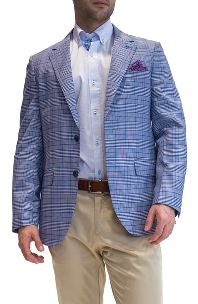 Tailorbyrd Textured Plaid Sport Coat In Royal