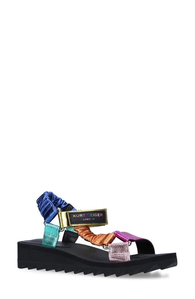 Shop Kurt Geiger Orion Slingback Sandal In Multi Metallic Blue