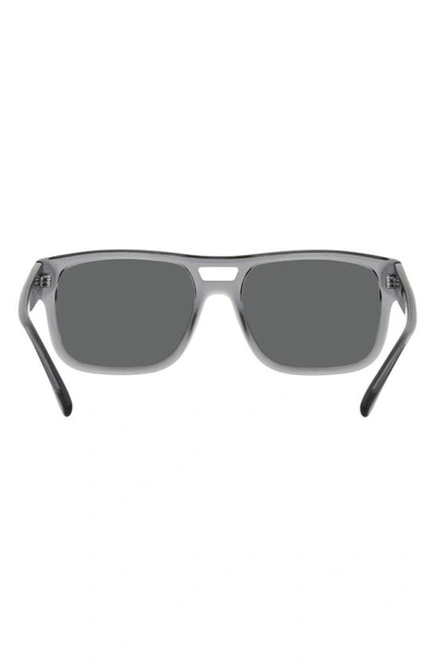 Shop Emporio Armani 57mm Pillow Sunglasses In Transparent Grey