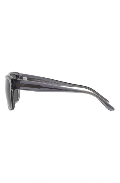 Shop Emporio Armani 57mm Pillow Sunglasses In Transparent Grey