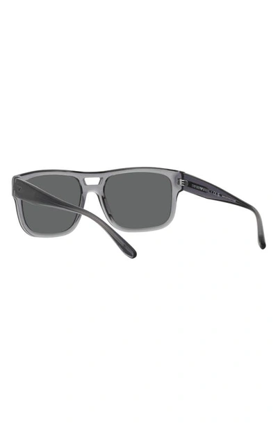 Shop Emporio Armani 57mm Pillow Sunglasses In Transparent Grey