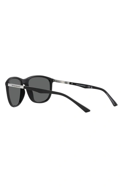 Shop Emporio Armani 58mm Pillow Sunglasses In Matte Black