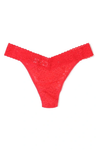 Shop Hanky Panky Daily Lace Original Rise Thong In Solar Energy (orange)