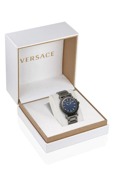 Shop Versace Greca Glam Bracelet Watch, 40mm In Ip Gunmetal
